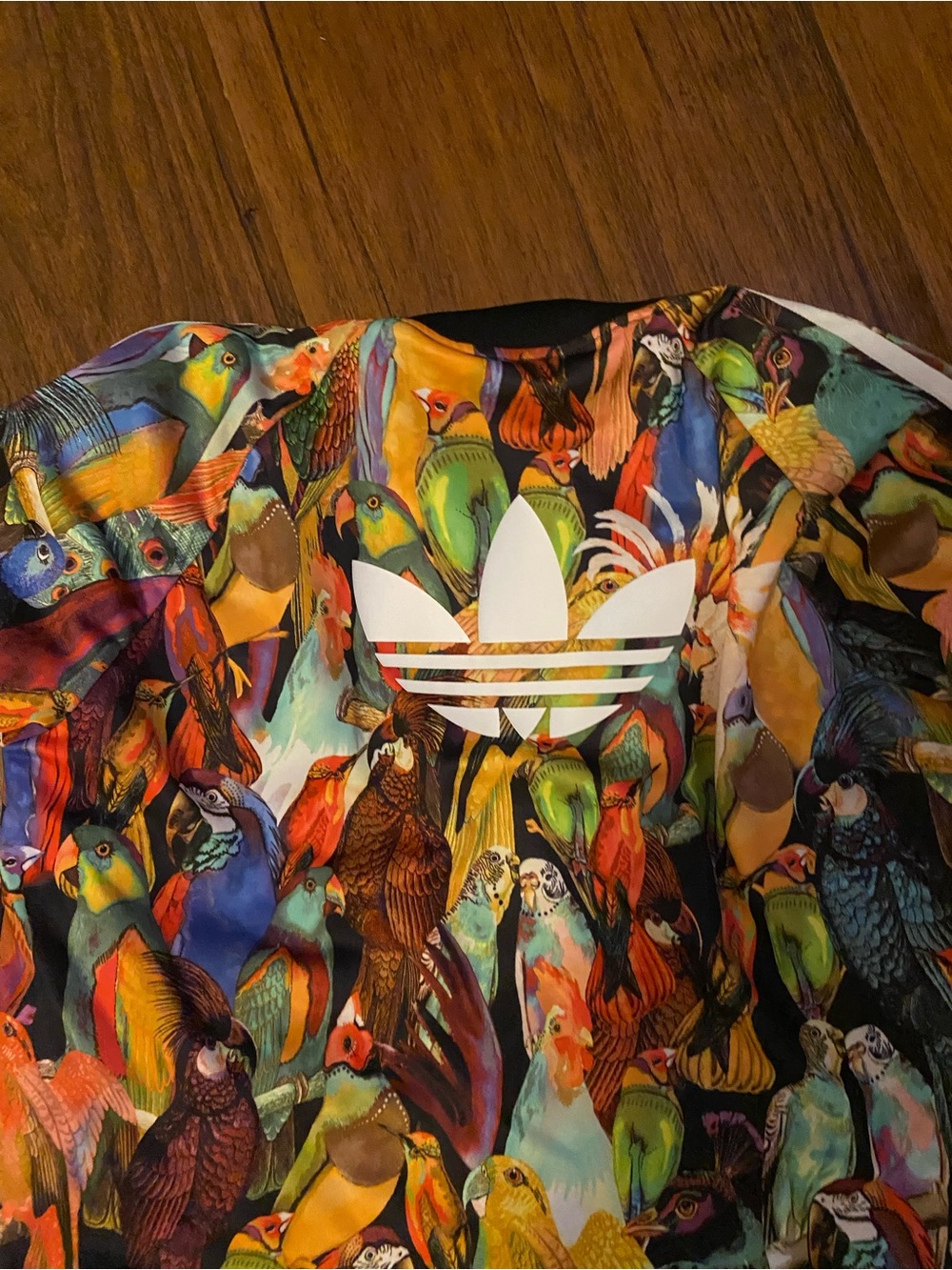 adidas Multicolor Parrot Print Hoodie with White Trefoil